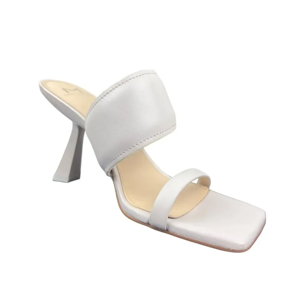 NWOB Marc Fisher LTD Deann Heel Sandal Light Grey sz 8.5 Wedding Cushioned